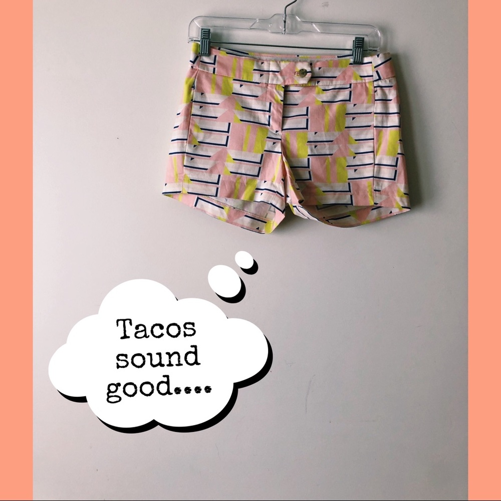 J Crew Bright Geometric Shorts Size 00